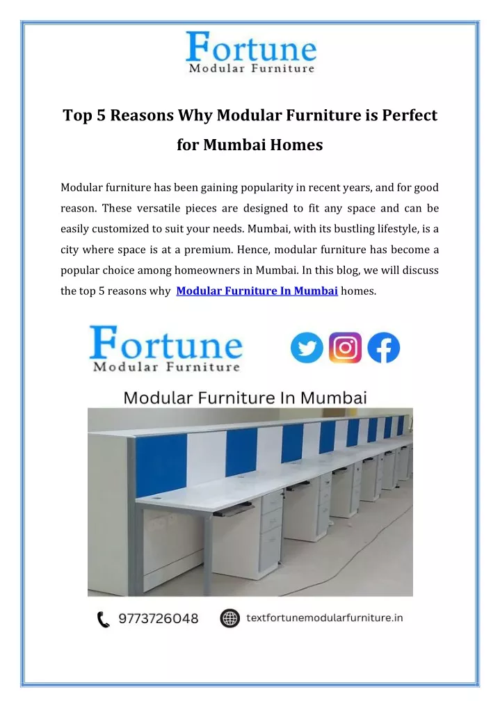 top 5 reasons why modular furniture is perfect