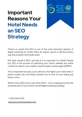 Important Reasons Your Hotel Needs an SEO Strategy