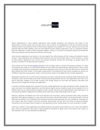 recent developments in many software applications