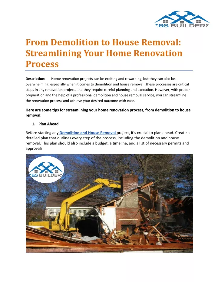 from demolition to house removal streamlining