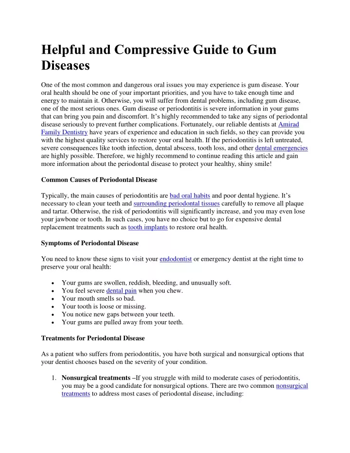 helpful and compressive guide to gum diseases