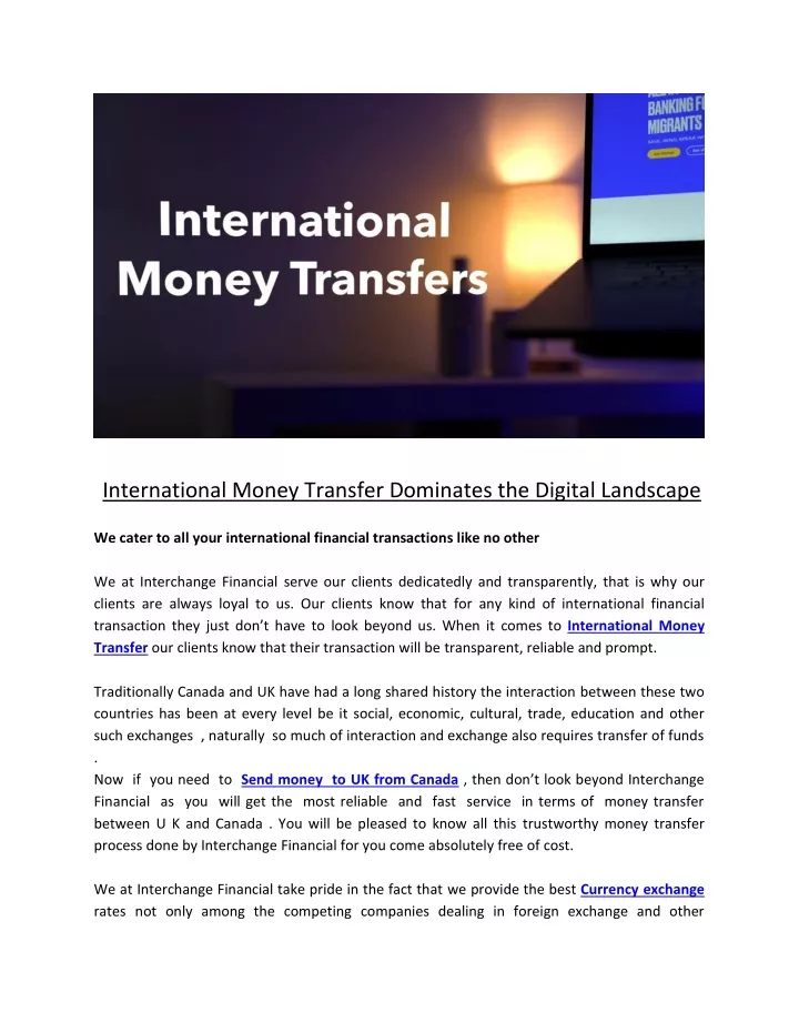 international money transfer dominates