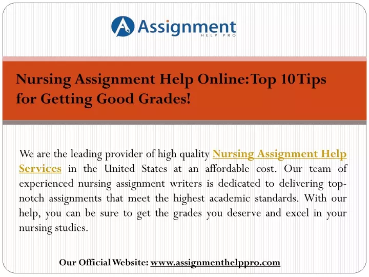 nursing assignment help online top 10 tips