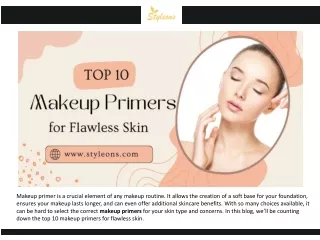 TOP 10 MAKEUP PRIMERS FOR FLAWLESS SKIN