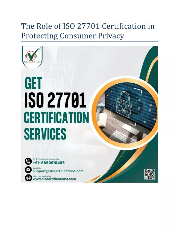 the role of iso 27701 certification in protecting