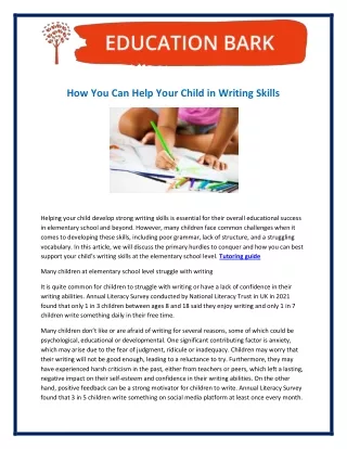 how you can help your child in writing skills
