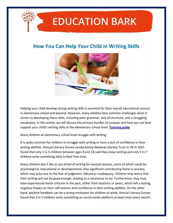 how you can help your child in writing skills