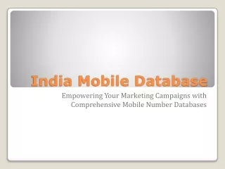 Best India mobile number database