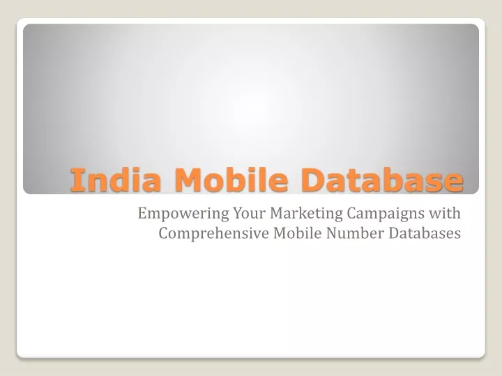 india mobile database