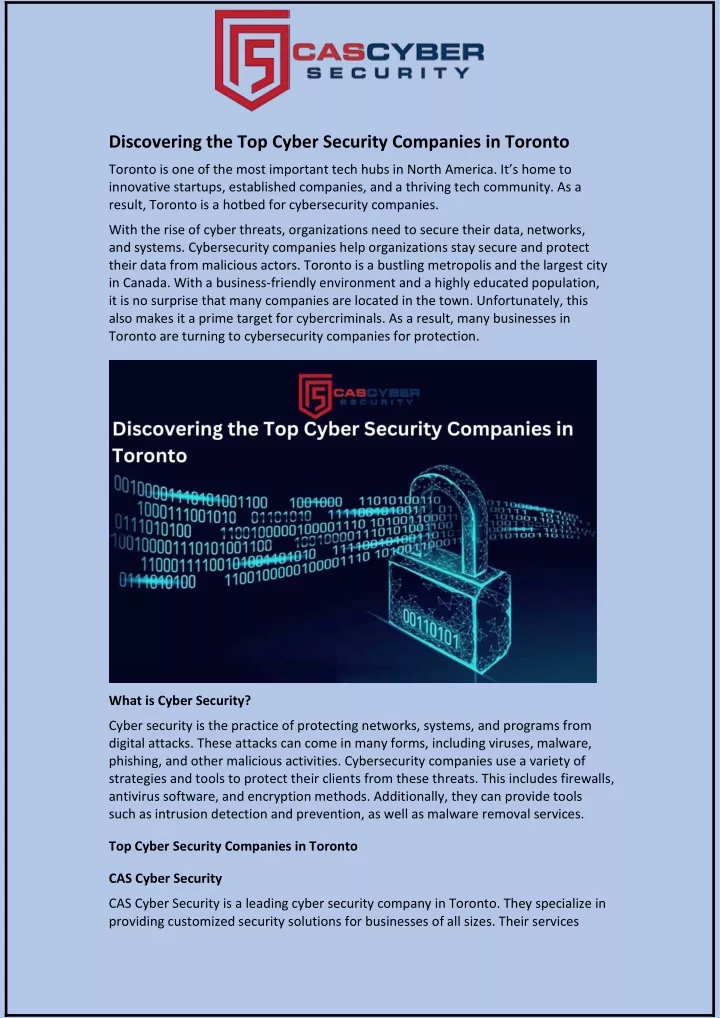 discovering the top cyber security companies