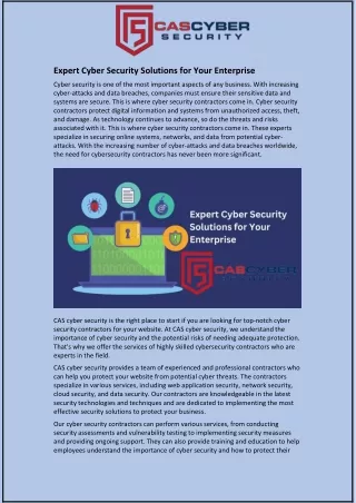 expert cyber security solutions for your
