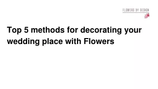 Flowers By Design - Wedding Flower Decorator in Bangalore
