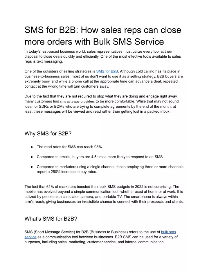 sms for b2b how sales reps can close more orders