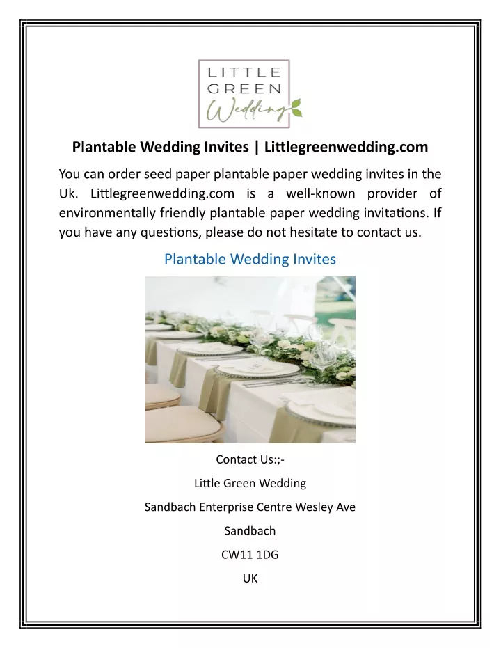 plantable wedding invites littlegreenwedding com