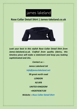 Rose Collar Detail Shirt  James lakeland co uk