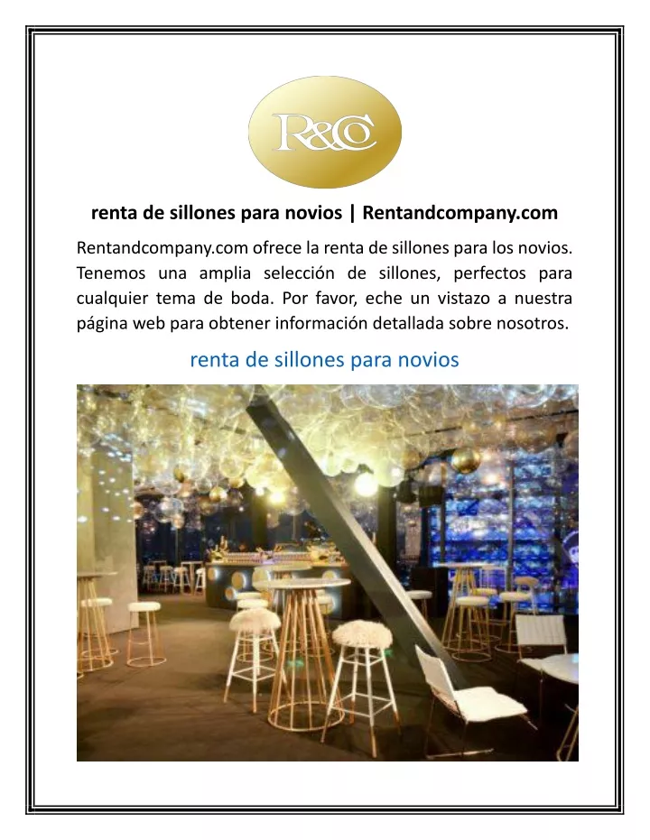 renta de sillones para novios rentandcompany com