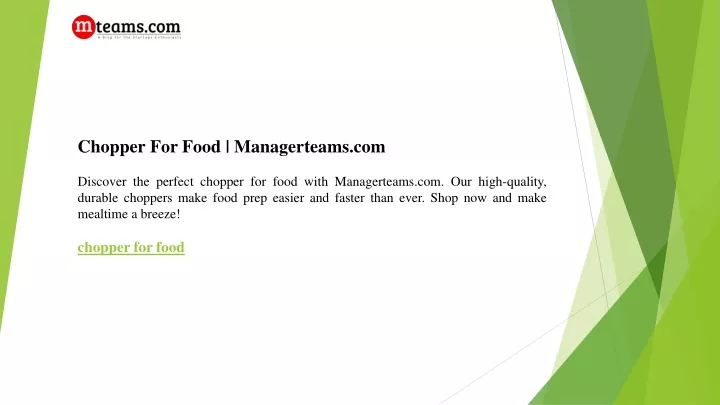 chopper for food managerteams com discover