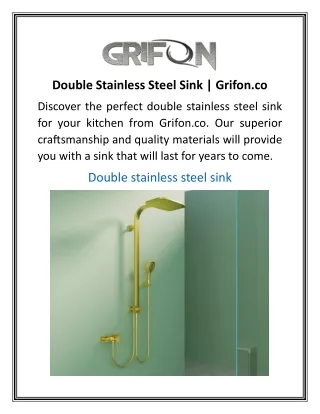 Double Stainless Steel Sink Grifon.co