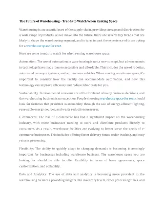 the future of warehousing trends to watch when