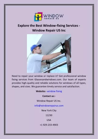 explore the best window fixing services window