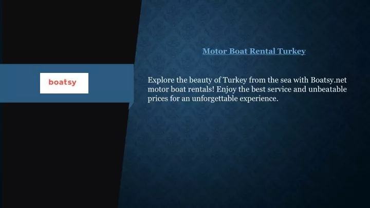 motor boat rental turkey
