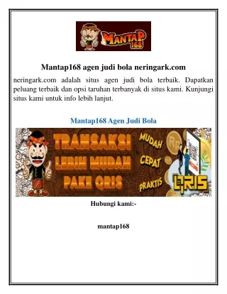 mantap168 agen judi bola neringark com
