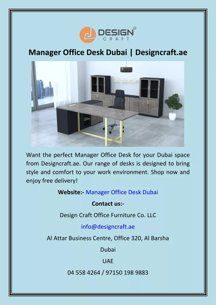manager office desk dubai designcraft ae