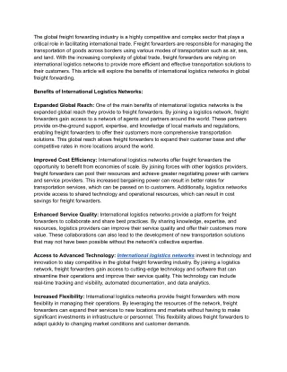 the global freight forwarding industry