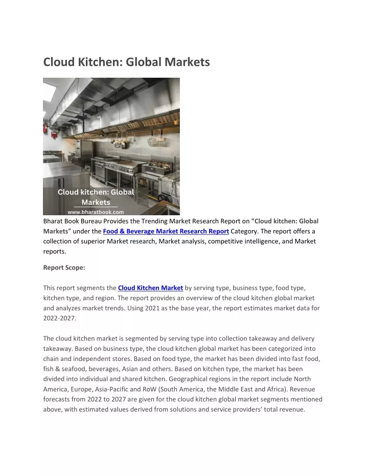 cloud kitchen global markets