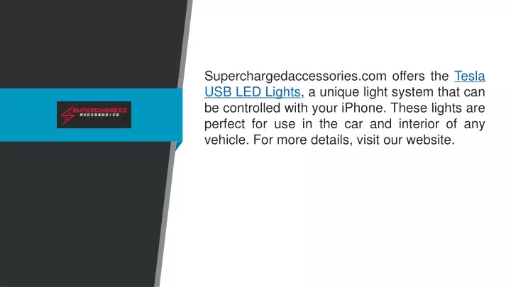 superchargedaccessories com offers the tesla