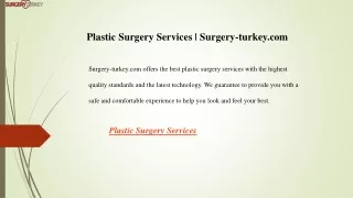 Plastic Surgery Services  Surgery-turkey.com