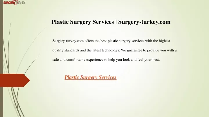 plastic surgery services surgery turkey com