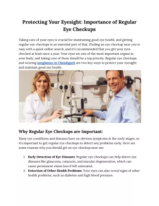 Protecting Your Eyesight_ Importance of Regular Eye Checkups