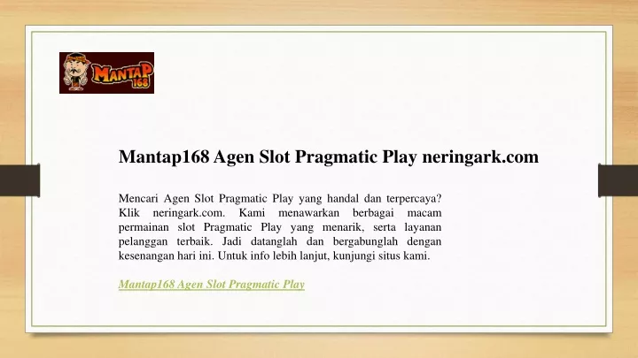 mantap168 agen slot pragmatic play neringark com