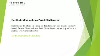 desfile de modelos lima per elitelima
