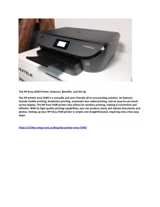 the hp envy 5540 printer features benefits