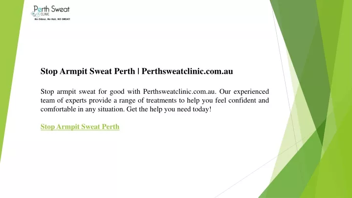 stop armpit sweat perth perthsweatclinic