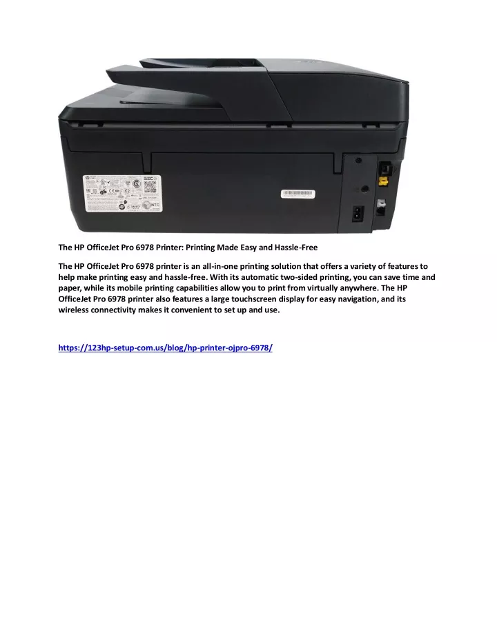 the hp officejet pro 6978 printer printing made