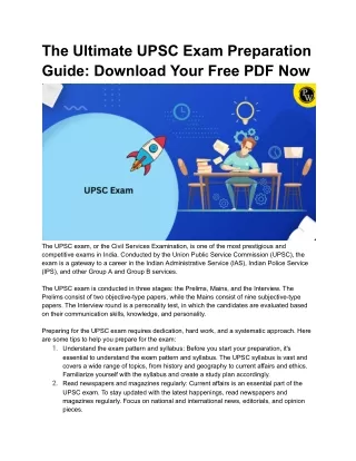 The Ultimate UPSC Exam Preparation Guide_ Download Your Free PDF Now