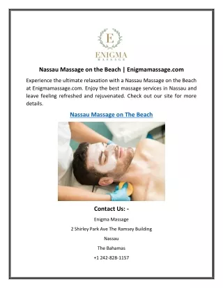 Nassau Massage on the Beach  Enigmamassage.com