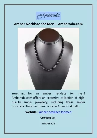 Amber Necklace for Men  Amberada.com