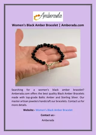 Women's Black Amber Bracelet  Amberada