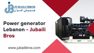 Power generator Lebanon - Jubaili Bros SAL