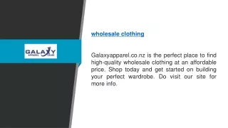 Wholesale Clothing  Galaxyapparel.co.nz