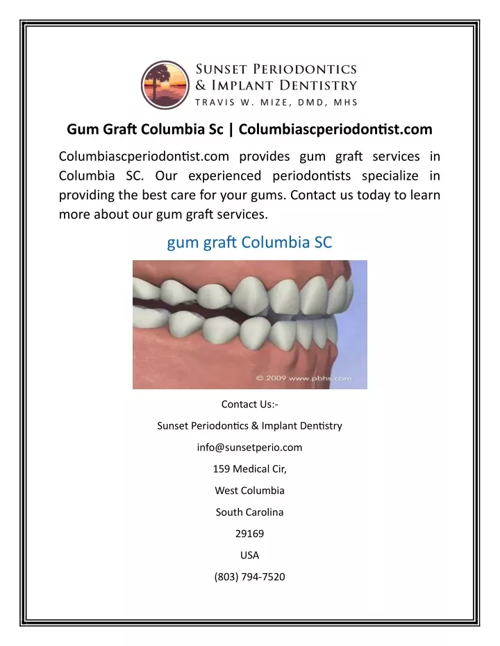 gum graft columbia sc columbiascperiodontist com