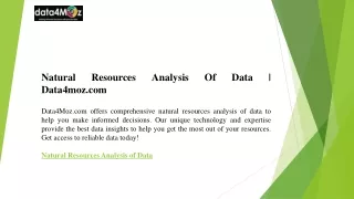 Natural Resources Analysis Of Data   Data4moz