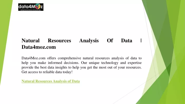 natural resources analysis of data data4moz