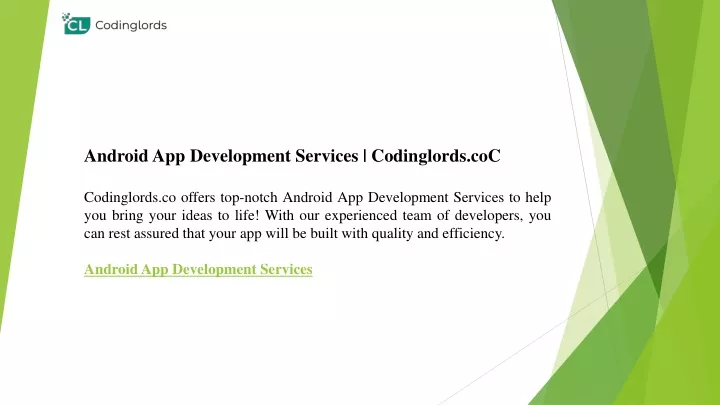 android app development services codinglords