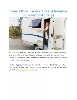 small office trailers great alternative