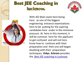Best JEE coaching in Lucknow